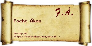 Focht Ákos névjegykártya